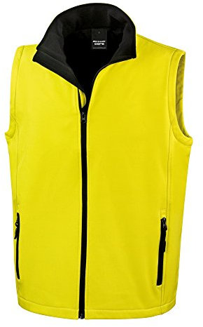 Ergebnis R232M Softshell, bedruckbar, Bodywarmer, Unisex, R232M, gelb / schwarz, XL