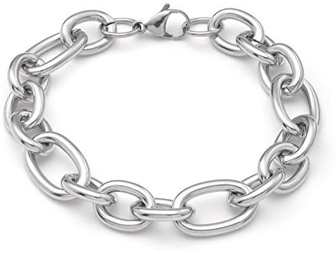 Heideman Armband Damen Panzerarmband aus Edelstahl silber farbend poliert mit Karabinerverschluss hautfreundlicher Edelstahlschmuck Panzerarmbänder