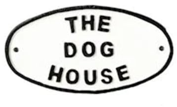 Ascalon Cartel ovalado de hierro fundido para jardín o perrera de The Dog House