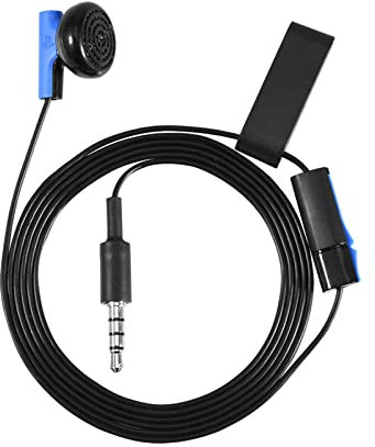 Goshyda Casque de Jeu, écouteur de Jeu 3,5 mm avec Microphone, Casque Filaire pour contrôleur 4 avec Haut-Parleur de 9,2 mm intégré, contrôle Marche/arrêt pour