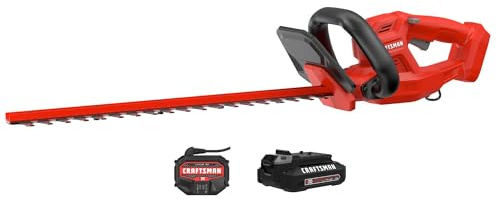 CRAFTSMAN V20 Cordless Hedge Trimmer with Battery and Charger Included, 20 in. Blade, Rechargeable Bush Trimmer Cordless, Lightweight (CMCHT810C1)