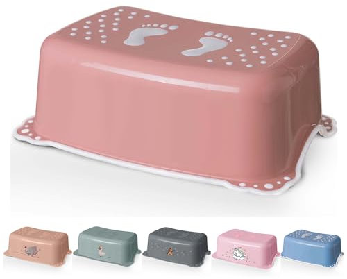 DOCARI Tritthocker Kinder Rosa - Kindertritt Waschbecken stabil und rutschfest - Toilettenhocker Kinder Hocker Badezimmer - Kinderhocker Tritthocker für Kinder Tritt Hocker Kinder Bad