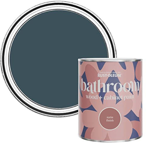 Rust-Oleum Blue Moisture Resistant Bathroom Wood and Cabinet Paint in Satin Finish - Evening Blue 750ml