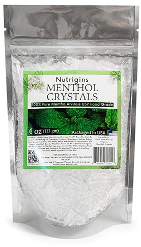 Menthol-Kristalle, 100% reine organische natürliche Spa-Qualität, in wiederverschließbarem 118 ml Beutel
