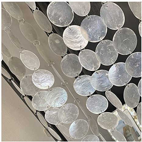 Yurosiay 1.5m Weiß Perlmutt Girlande Perlmutt Scheiben Dekoketten Girlande Muscheln Perlmutt Natürlich Transparent Deko Girlande Muscheln Girlande Perlmutt für Fenster Balkon DIY Handwerk