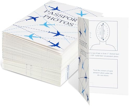 Resurhang 100 Pcs Passport Photo Holder Folders Passport Photo Folders with Compartment to Place Photos Safely for Customers Deliver Pictures, 5.31 x 3.54 Inch