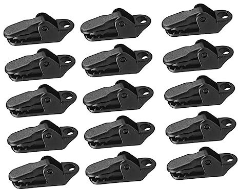 VANZACK 15 Stück Winddichte Zeltklammern Kunststoff Robust Campingzeltclips Wetterfeste Outdoor Planenbefestigung Für Markisen Wohnwagen Picknick
