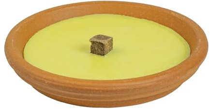 Candele alla Citronella, Candele Antizanzare Da Esterno, 10 Pezzi, Diametro 17 cm, Fiaccola in Ciotola di Coccio, Repellente per Insetti, Durata 7 ore, Ideale per eventi e Cene all’Esterno