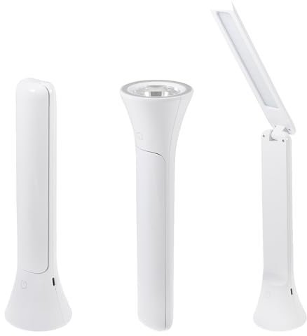 PURElite 2in1 Lamp & Torch – Table Lamp & Desk Lamp, Rechargeable LED Table Light & Handheld Torch, 180° Adjustable Angle, Natural Daylight Bulbs for Reading, Needlework, Sewing, Crafting