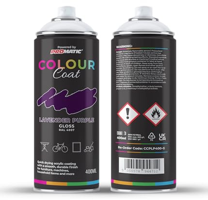 Colour Coat Pro-Matic Lavender Purple Violet Gloss RAL 4007 Aerosol Spray Paint 400ml (1)