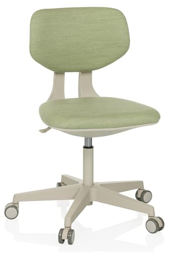 HJH Office sedia girevole per bambini con schienale regolabile in altezza KID CLASSIC Sedia da scrivania per bambini da 6 a 12 anni, verde