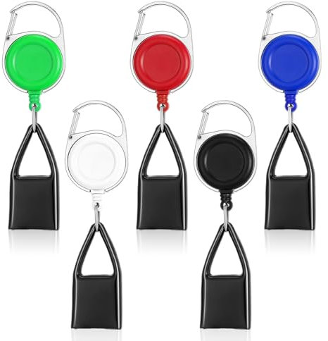 Mabor Lot de 5 porte-clés avec briquet, housse de laisse rétractable avec clip multicolore classique unique avec housse de protection