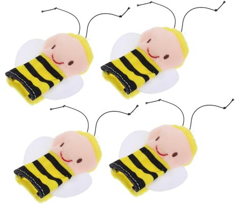 Supvox 4 Stück Biene Fingerpuppe Weiche Fingerpuppen Tier Handpuppe Finger Finger Tiere Handpuppen Fingerpuppen Tier Fingerpuppen Fingerpuppen Für Plüsch