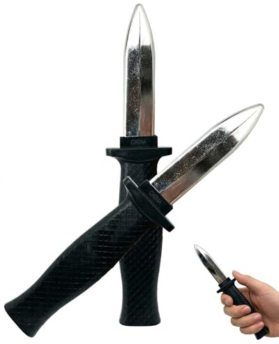 DLPRK 2 Coltelli da Pugnale a Scomparsa, Coltellini Finti con Lame Retrattili, per Scherzi a Scatto con Pulsante, Giocattoli Magici Trucchi Giochi, Prop per Spettacoli di Magia e Regali Feste