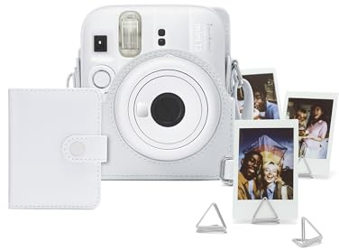 instax mini 13 instantkamera Tillbehörskit innehållande kamerafodral som är redo att fotografera med, mini-album och fotoklämmor Clay White