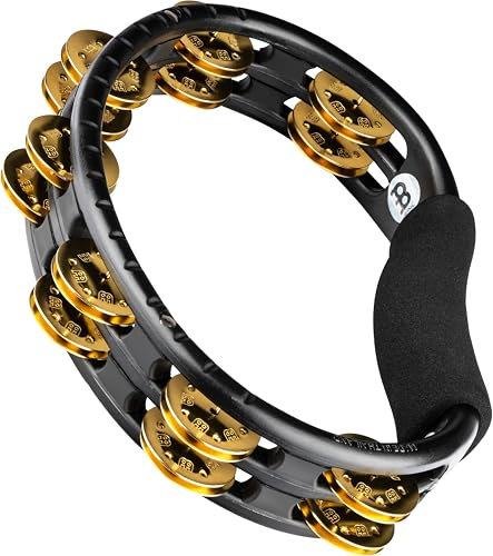 Meinl Hand Tambourine TMT1B-BK, Brass Jingles