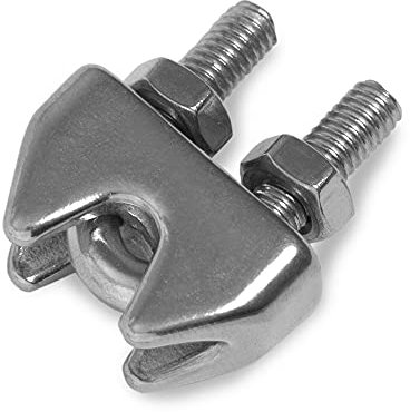 Drahtseilklemme 2mm Edelstahl (10 Stück) A4 AISI 316 DIN741 Stahlseil Klemme Seilklemme Drahtseilklemmen Bügelseilklemmen HEAVYTOOL