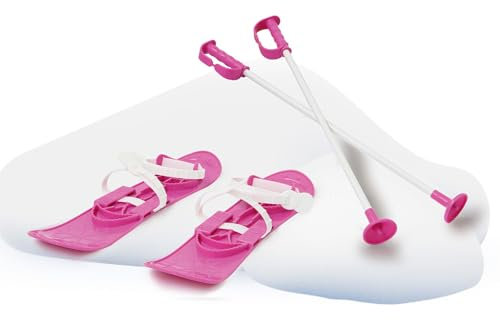 Snow Play Funny Carve 1st Step 42cm - aerodynamische Bauweise, Skistöcke 60 cm, sichere / verstellbare Befestigungsschlaufen Größen (23 - 28), Anti Rutsch Rillen