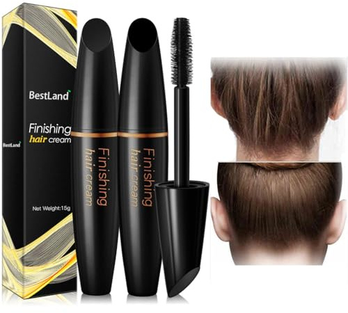 BestLand 2 Pcs Hair Finishing Stick, Hair Mascara Flyaway Hair Tamer Stick, Refreshing Not Greasy Feel Shaping Gel, Wax Fixer for Bangs, Edges, Frizz and Baby Hairs Control, Slick Back Hair Product