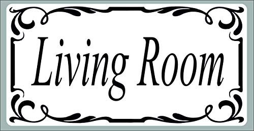 Living Room Door Sign Self Adhesive Vinyl Sticker, Decal