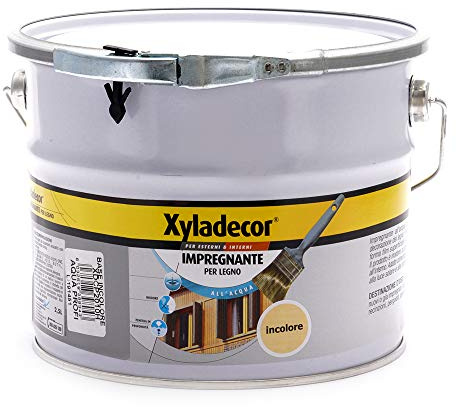 Xyladecor IMPREGNANTE ALL' ACQUA per Legno vernice Fondo per Interni ed Esterni, Inodore, INCOLORE 2,5L, 2.5 L