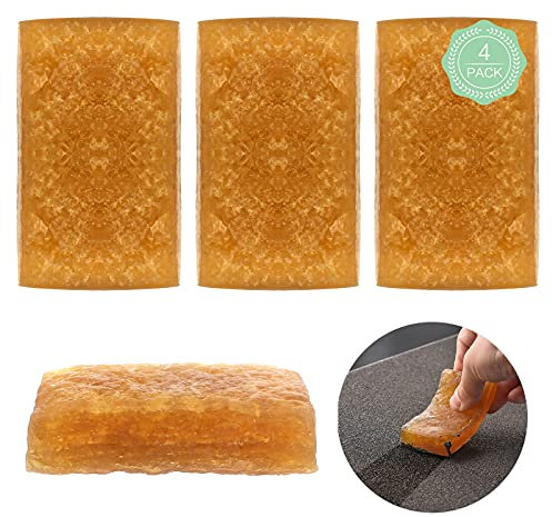 Skateboard Griptape Cleaner 4 Stück Gelb Schleifband Reinigungsblock, Gummi Griptape Reiniger, Skateboard Radiergummi zum Reinigen von Scooter Schleifpapier Schleifband Schleifscheiben (7*4*1.5cm)