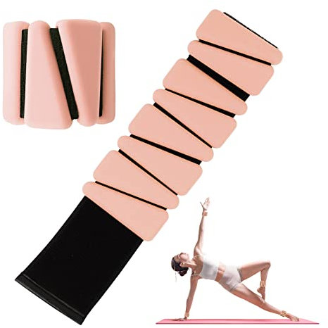 MXiiXM Handgelenkgewichte 2er Set, Verstellbare Silikon Workout Gewichte für Damen und Herren, Tragbare Knöchel-/Handgelenkgewichte Geeignet für Yoga, Tanz, Pool Übungen und Joggen, 0.9 kg (Rosa)