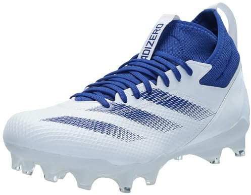 adidas Adizero Impact - Sneaker da football americano, unisex, per adulti, Bianco/Team Royal Blue/Bianco, 10 Women/9 Men