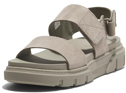 Timberland 2 Riemen, Damensandalen, Hellgraues Wildleder, 40 EU