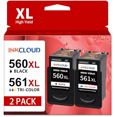 560XL 561XL Patronen Kompatibel mit Canon Druckerpatronen 560 561 XL Set, PG-560XL CL-561XL Multipack für Pixma TS5350i TS5351 TS5352 TS5353 TS7450 TS7451 | 1 Schwarz + 1 Farbe