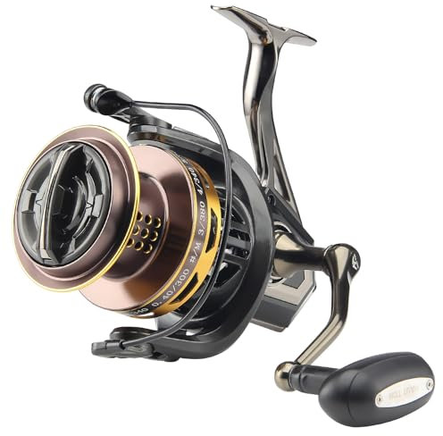 HAUT TON Spinnrolle 8000/9000/10000/12000/14000, 17+1BB Graphitrahmen, Surf-Angelrollen, 4,8:1 Übersetzungsverhältnis 25 kg max. Zugkraft Inshore- und Offshore-Salzwasserfische (HT-surfBG-10000)
