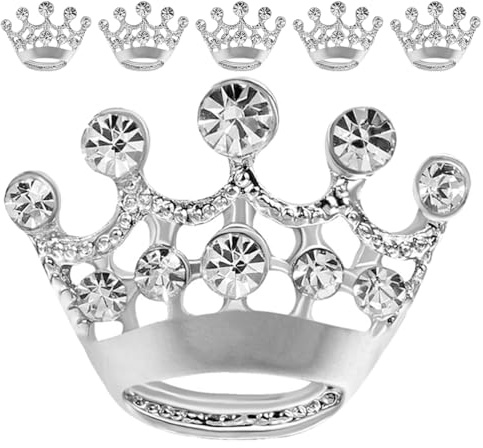 PACKOVE 6 Stück Krone Brosche Pin Krone Brosche Silber Strass Dekorative Kristall n Schals Schnalle Kragen Pin n Für Kleidung
