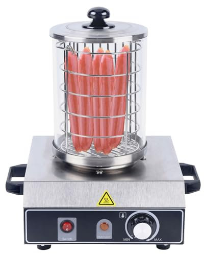 Hot Dog Maker, 350W 0～85℃ Bockwurstwärmer Würstchenwärmer Edelstahl Hot Dog Wärmer Restaurants Profi Warmer Hot Dog Maschine