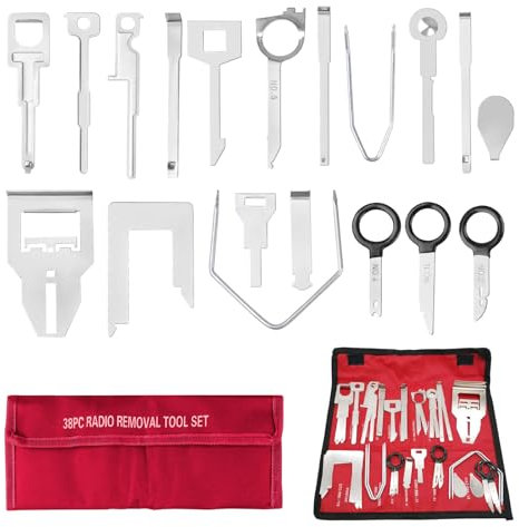 38 Pezzi Set Per Smontaggio Autoradio Radio,set Di Attrezzi Di Rimozione Radio Per Auto,Strumento Di Rimozione Universale Per Autoradio,Set Di Attrezzi Universali Per La Rimozione Dell'autoradio