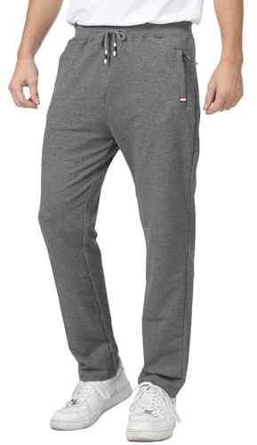 JustSun Pantalon Chandal Hombre Algodon Jogger Deporte Pantalones Deportivos Hombre Pantalón Gris XL