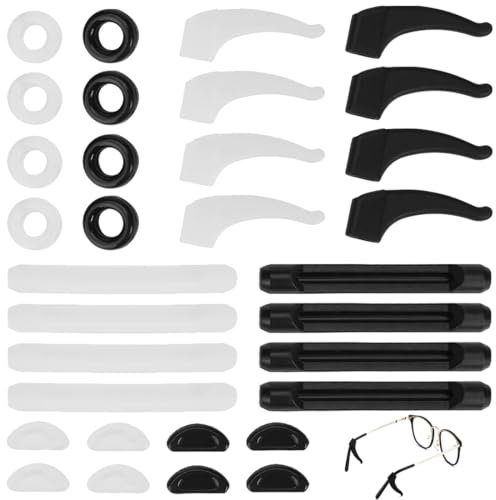 COYUN 16paia Ferma Occhiali, Ferma Occhiali in Silicone, Naselli Antiscivolo per Occhiali, Gommini Antiscivolo, Gancio Ear Grips, Laccio Sport, per Occhiali da Sole e da Lettura, Gommini Occhiali Naso