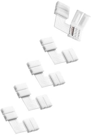 Amefil RGBWW 6 pines en forma de L 12 mm 5 piezas LED conector de cinta de luz ángulo recto sin soldadura conector LED para cinta de luz