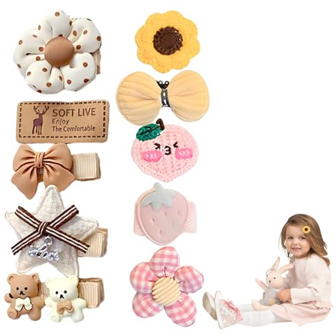 YUVKIN 10 Pezzi Fermagli per Capelli Baby Tiny Bow Fermagli Antiscivolo Mini Accessori per Capelli Neonati, Capelli Sottili, Bambine, Bambini Piccoli