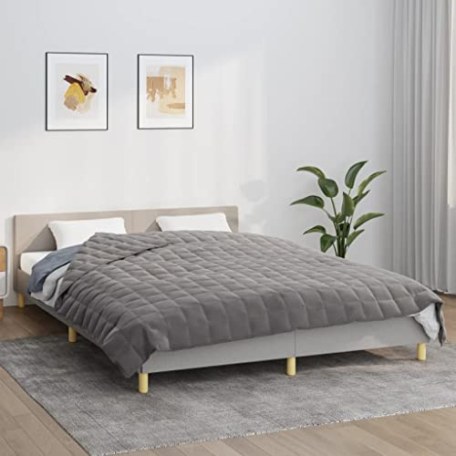 Generisch Manta pesada, 240 x 220 cm, gris, perlas de cristal hipoalergénicas, poliéster suave, equilibrio, 11 kg
