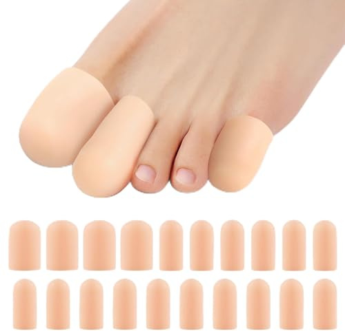 RVYEIOP 20 Copri Alluce in Silicone, Gel Toe cap, Cappuccio Protettivo per Le Dita del Piede, prevenzione Formazione Calli, Protezione Contro Calli e vesciche, Protezione dell'alluce e delle Unghie.