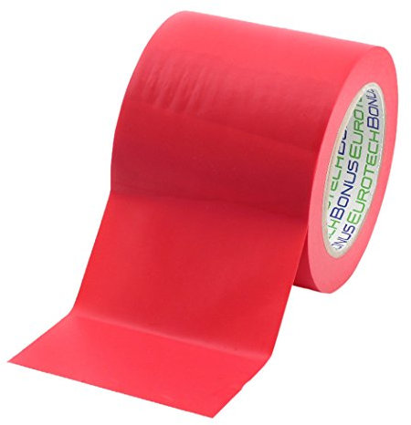 BONUS Eurotech 1BL23.45.0100/033A# PVC Bodenmarkierungsband, Klebstoff auf Kautschuk Basis, weich, Länge 33 m x Breite 100 mm x Dicke 0,17 mm, Rot