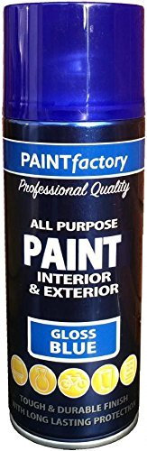 400ml All Purpose Blue Gloss 1743PR Spray Can Household Car Van Bike Aerosol Paint (10 Pack)