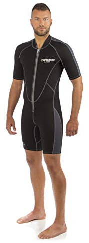 Cressi Lido 2 mm Man Short Sleeve Short Wetsuits, Black/Grey, 2XL