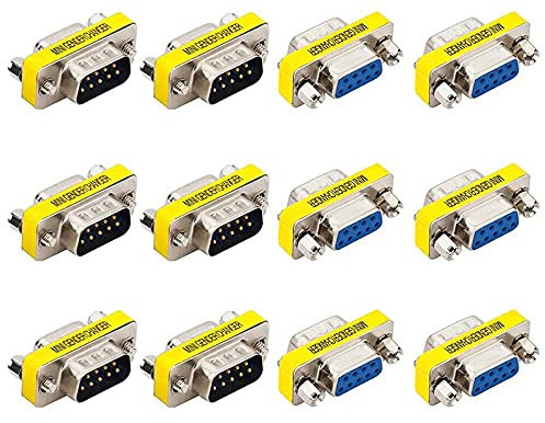 GTIWUNG Gender Changer DB9 9 Pin Seriell RS232 9 pol Adapter D-SUB-Gender Konverter 6 x Buchse auf Buchse + 6 x Stecker auf Stecker