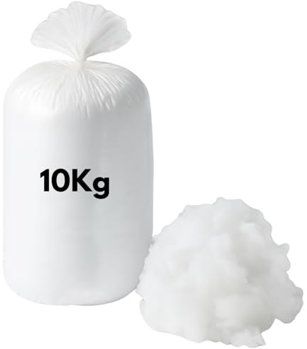 Bedding Home Bounce Back Virgin Hollowfibre Stuffing 10kg | Washable White Fluff Polyester Bean Bag Filling Crochet Stuffing, Bed Pillow Filling for Cushions & Sofa (10KG)