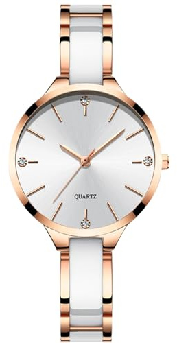 RORIOS Mode Damen Uhren Wasserdicht Quarz Armbanduhr mit Edelstahlarmband Minimalistisch Damenuhr Business Kleid Uhr für Mädchen Frauen