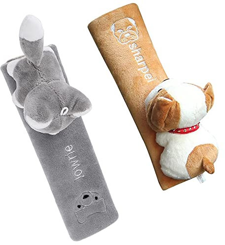 2 Stück Auto Sicherheitsgurt Polster, Universal Sicherheitsgurtpolster, Cartoon Sicherheitsgurtpolster, Kinder SicherheitsgurtPolster, für Autogurte, Rucksäcke, Kinderwagen (2 Modelle)