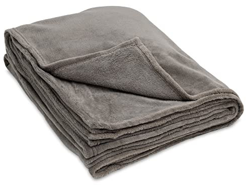 HOMELEVEL Decke mit Ärmeln 200 x 150 cm - XL Kuscheldecke zum Anziehen aus Microfaser - TV Wohndecke weich - Ganzkörperdecke Tagesdecke - Taupe