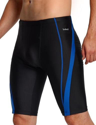 BALEAF Mens Swiming jammers Competitive Compression Swimwear Durable Athletic Swim Shorts Trunks Blue XL