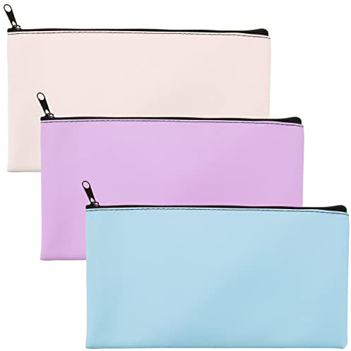 Fyihoxi 3 Stück Geldtasche mit Reißverschluss, Geldtaschen Banktasche 28,5 * 15,5cm, Dokumententasche Geldbeutel, Banktasche Bankmappe Kunstleder Set für Business Haushalt Schule